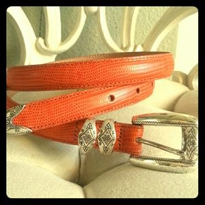 Brighton Orange Leather Belt