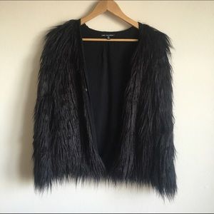 Urban Outfitters Black Faux Fur Jacket