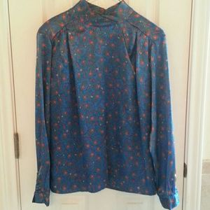 Paisley print satin shirt