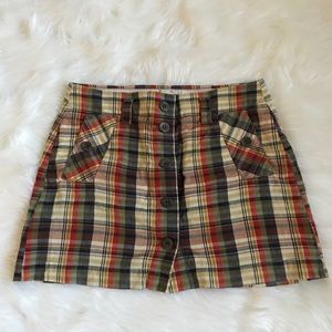 J. Crew Plaid Mini Skirt