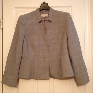 Tahari Grey Checkered Skirt Suit