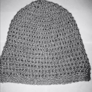 Cute small saggy silver beanie