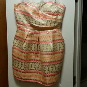 Karlie Neon Aztec Bustier Strapless Dress