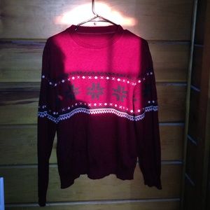 Dark maroon hipster holiday sweater