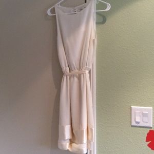 Banana Republic cream silk crepe dress