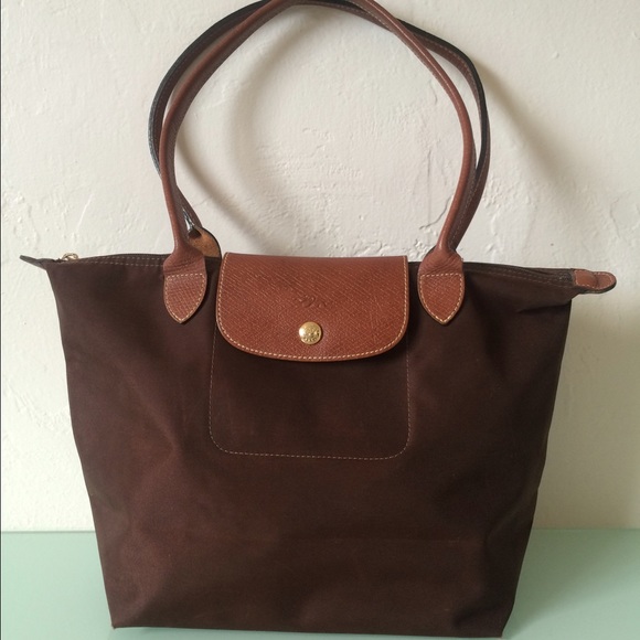 brown longchamp bag
