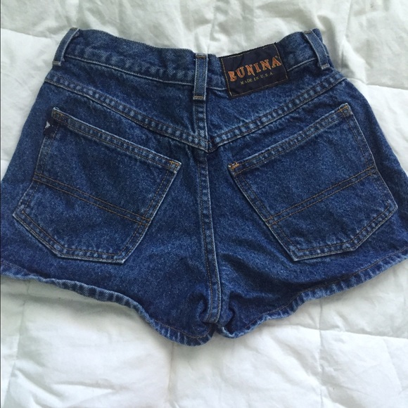 Brandy Melville Blue High Waisted Button Up Shorts - Picture 2 of 4