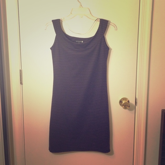 Purple and black striped dress