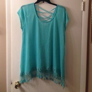 Beautiful mint fringe top