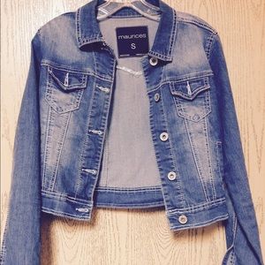 Distressed denim jacket