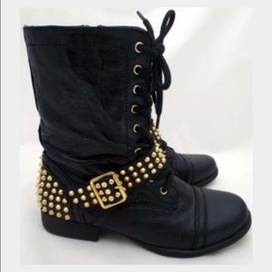gold studded Steve Madden booties
