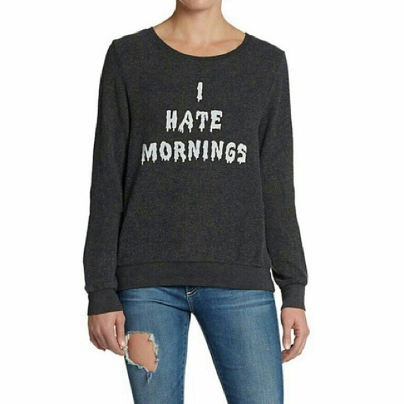 Wildfox Sweaters - Wildfox I Hate Mornings Grey Jumper