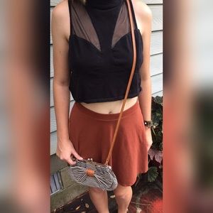 Burnt orange skater skirt