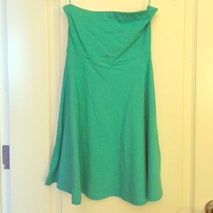 Strapless Stretch Cotton Skater Dress