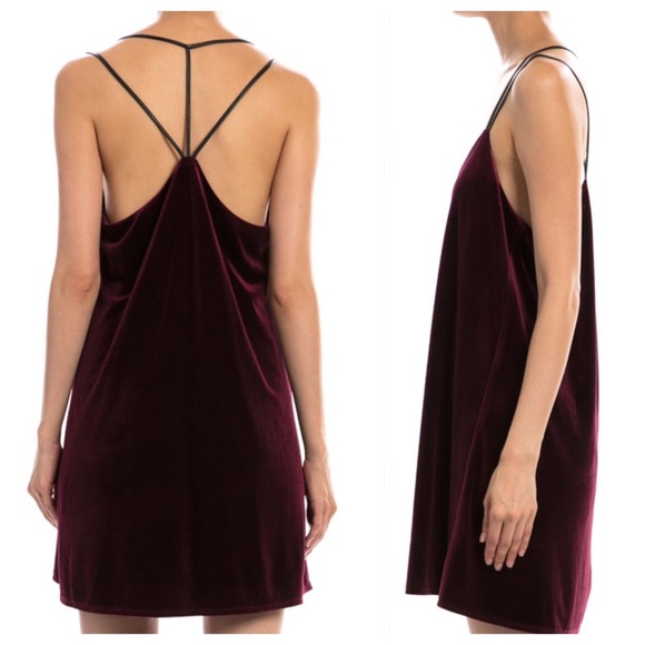 HOLIDAY PARTY DRESS! VELOUR DOUBLE STRAP DRESS - Picture 2 of 2