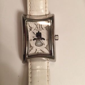 Watch/silver Authentic Elini Hamsa, w/white band,