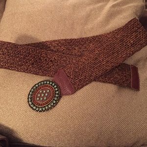 Woven leather belt