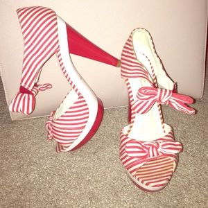 Red/White Striped Heels