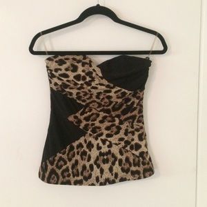 Sexy strapless leopard print top