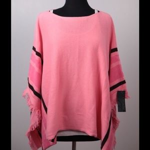 Pink One Size poncho style sweater
