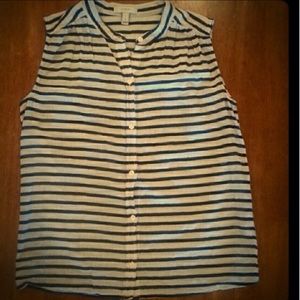J. Crew mandarin collar sleeveless button up