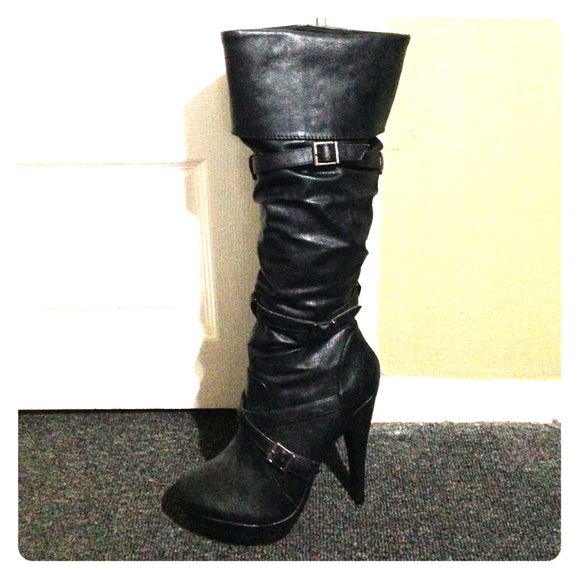 Black knee high boots