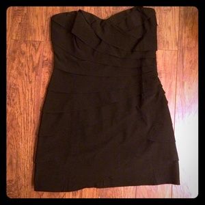 Black Strapless Sweetheart Tiered Dress