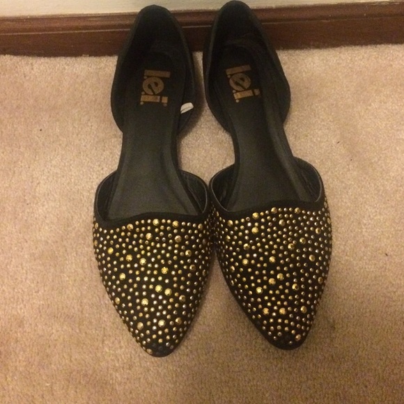 Black Studded Flats