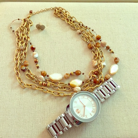 Gorgeous gold beaded statement necklace