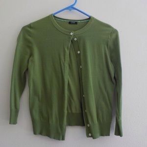 Green J Crew cardigan