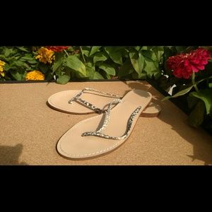 J.Crew Python Leather Sandal