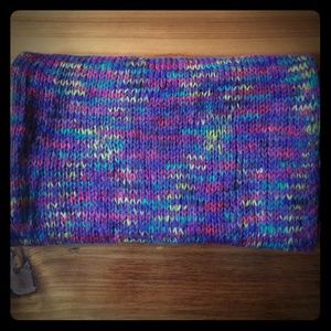 Purple knit infinity scarf