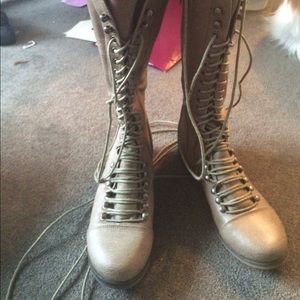 Tall grey boots
