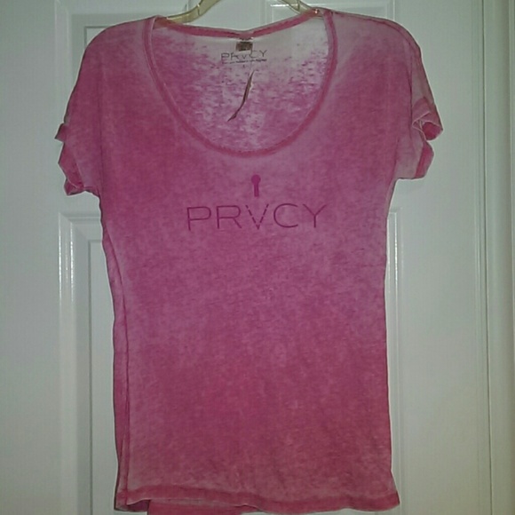 Prvcy pink burn out t shirt Sz L