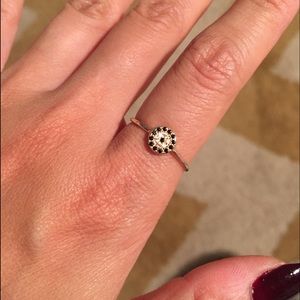 Thin Evil Eye Like CZ Ring Sz 6