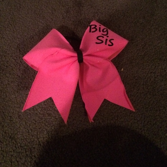 "Big Sis" hot pink cheerleading bow NEVER USED