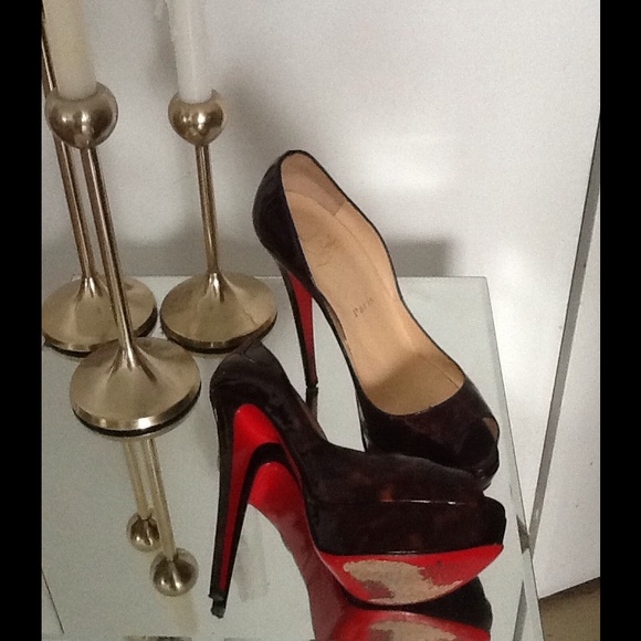 Christian Louboutin LADY PEEP 150 PATENT TURTLE
