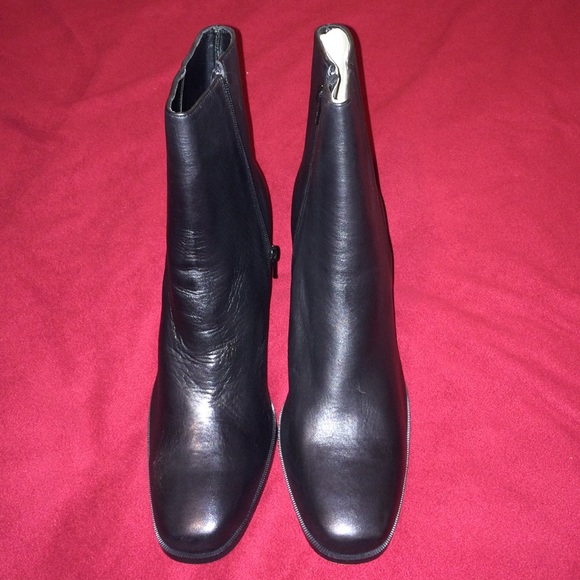 Black leather boots