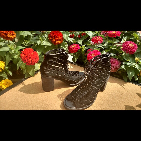 Jeffrey Campbell Cors Laser Cut Sandal Bootie