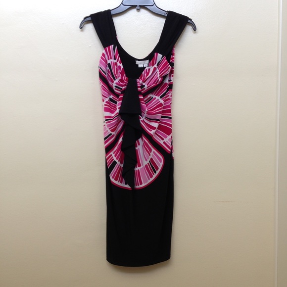 💕HP! Black and hot pink abstract dress