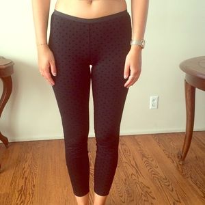 Kensie leggings with velvet polka dots