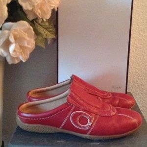 ❣COACH❣ Susie Nappa Leather Red Slip-on Sneaker