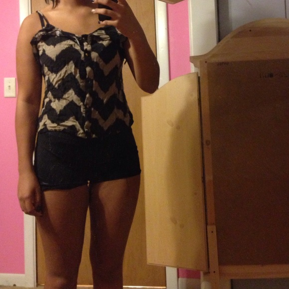 Charlotte Russe tan and black tank