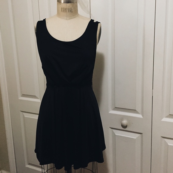 Black open back dress