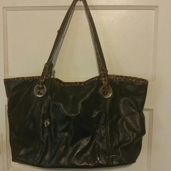 Black and leopard print Brighton tote