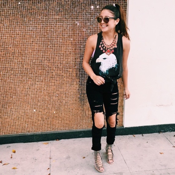 LF CARMAR black ripped jeans 24 - Picture 4 of 4