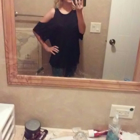 Black off the shoulder top