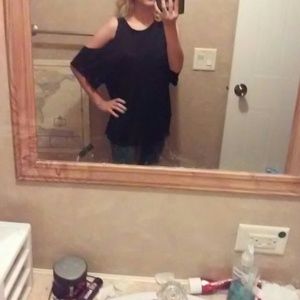 Black off the shoulder top