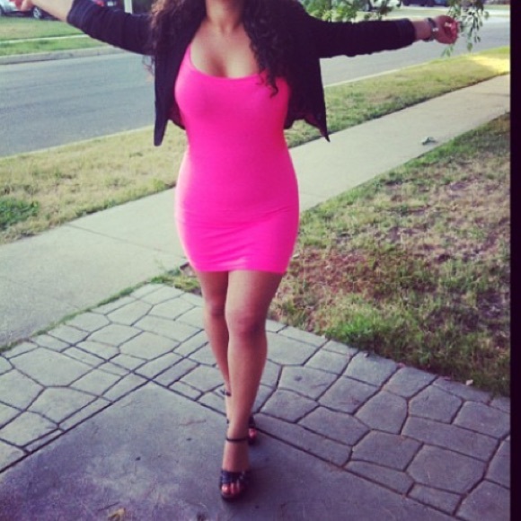 Sexy hot pink dress