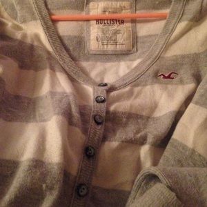 Grey and White Hollister Cardigan